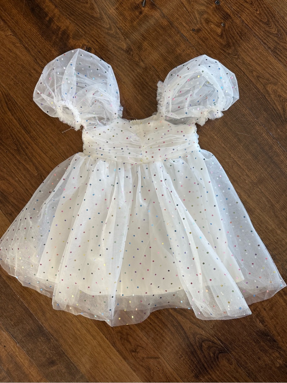 NEW fancy Jessica Simpson tulle rainbow polka dot dress size 3T